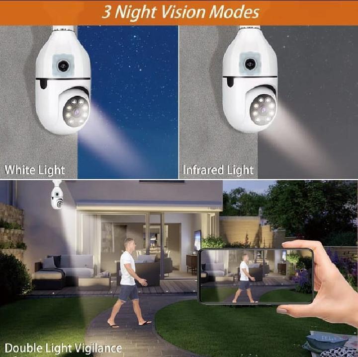 360 View Security Camera White ABS Plastic