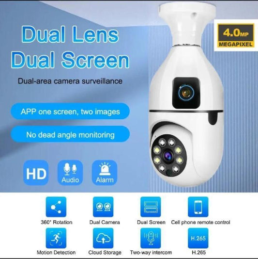 360 View Security Camera White ABS Plastic