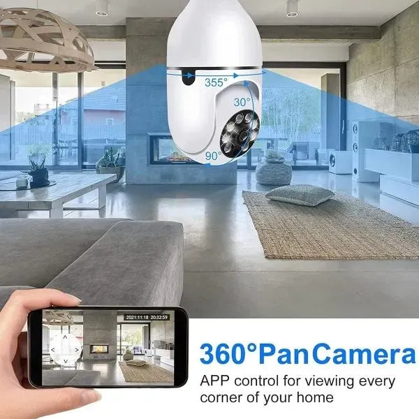 360° Pan Camera with IR Night Vision White ABS